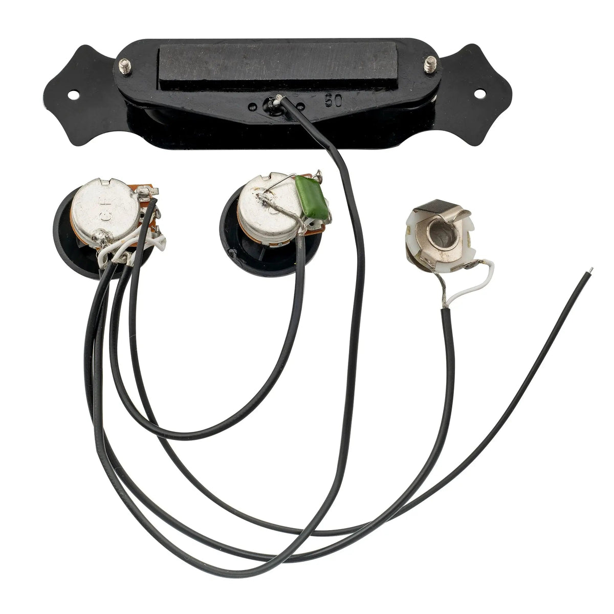 Musiclily Basic Pre-Wired Sound Hole Single Coil Pickup Wiring Harness for 6 String Guitar