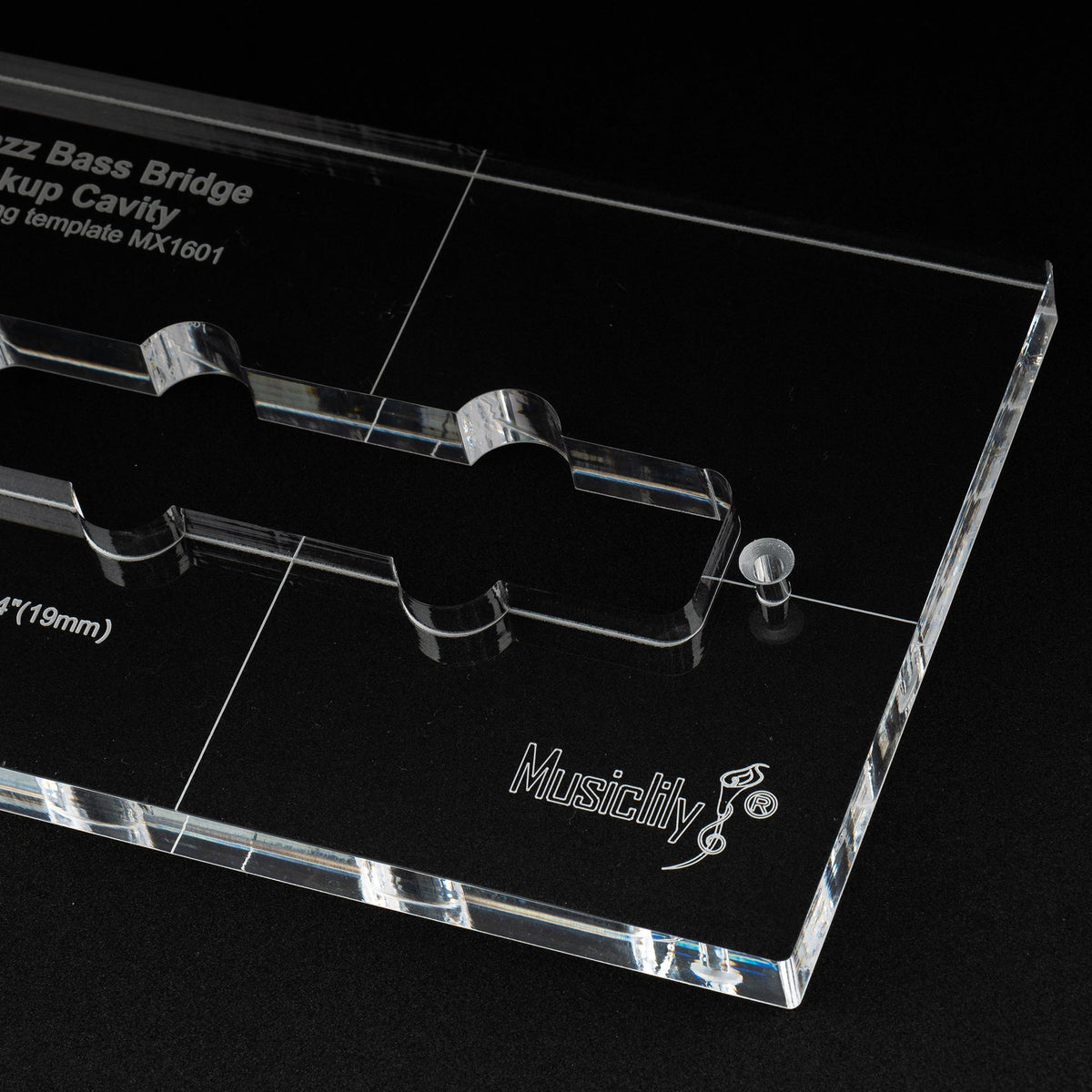 Musiclily Pro CNC Accurate Acrylic Pickup Routing Template for Standard Jazz Bass Bridge Pickup