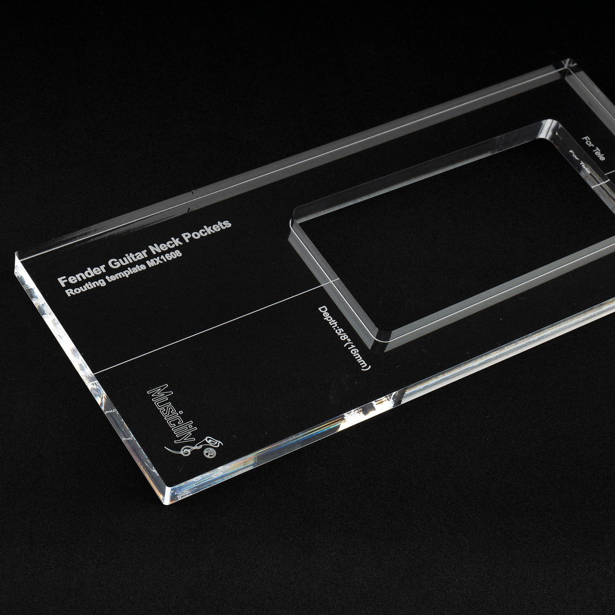 Musiclily Pro CNC Accurate Acrylic Guitar Neck Routing Templates for Standard Tele