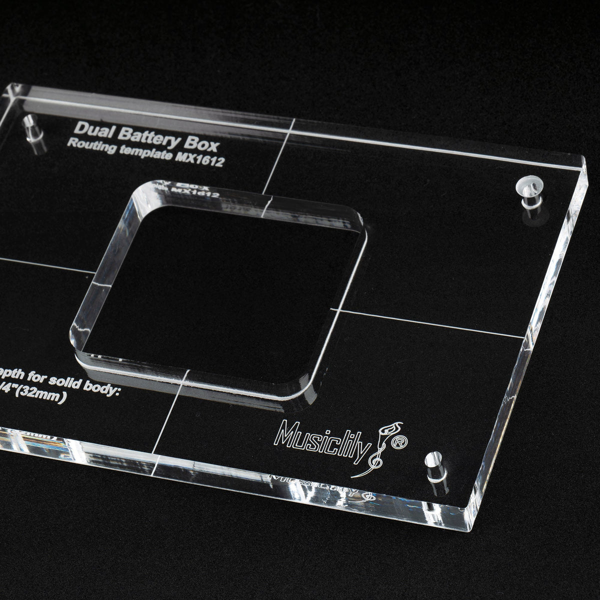 Musiclily Pro CNC Accurate Acrylic Dual Battery Box Routing Templates