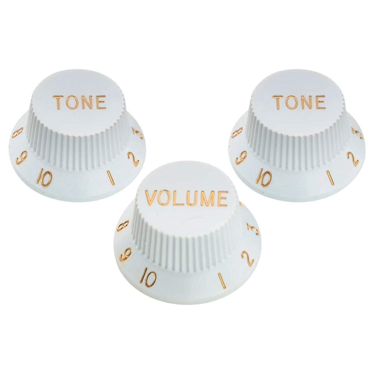 Musiclily Pro Metric Size 18 Splines 1 Volume 2 Tone Strat Style Knobs Set for Asia Import Guitar Bass Split Shaft Pots