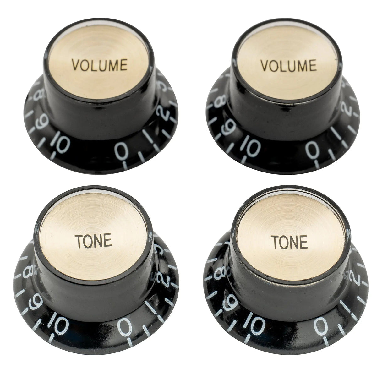 Musiclily Pro Metric Coarse 18-Spline Top Hat Bell Knobs Tone Volume Control Knobs for Epiphone LP SG Style Electric Guitar, Set of 2T2V