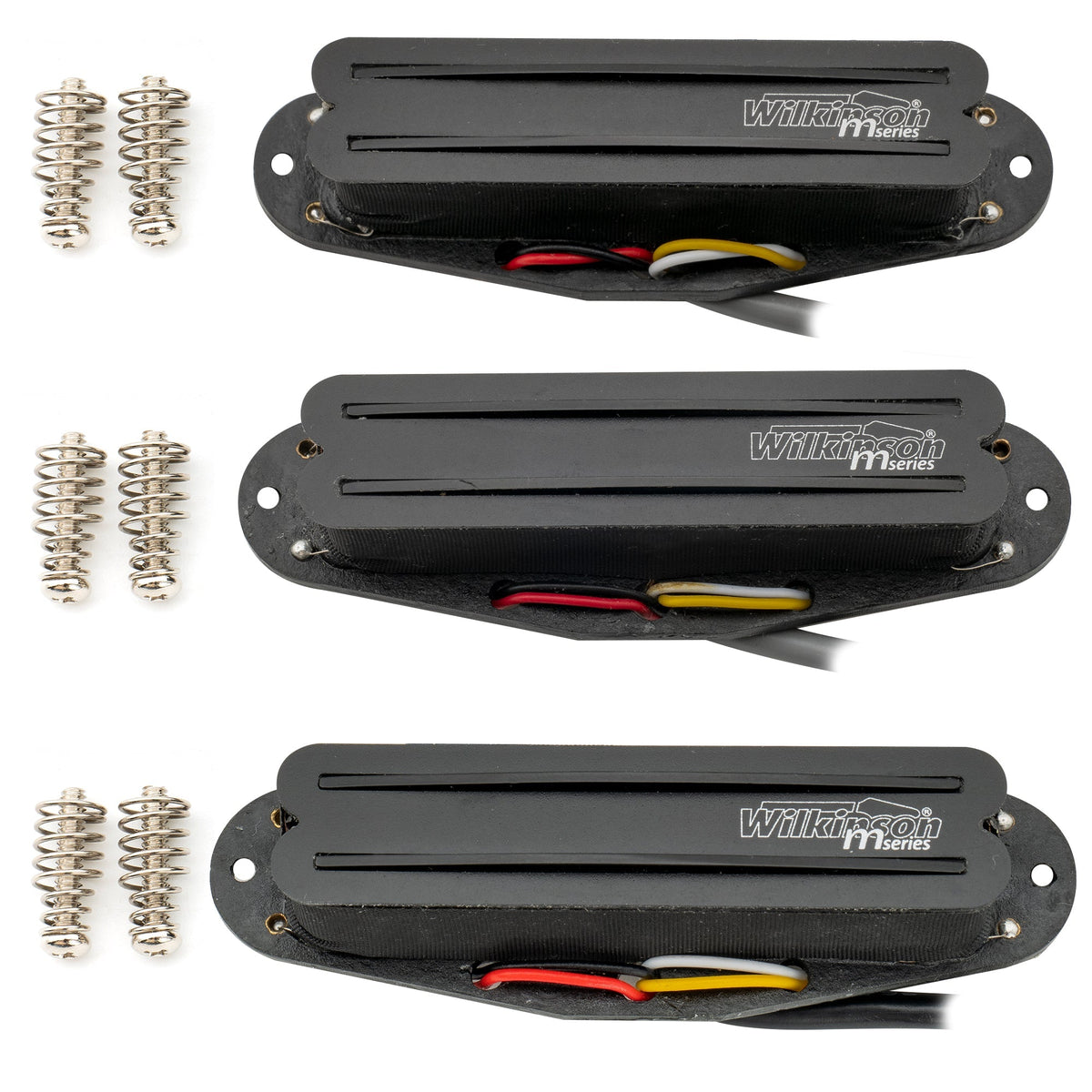 Wilkinson M Series Low Gauss Rail Blade Ceramic Single Coil Sized Humbucker Pickups Set for Strat Style Electric Guitar