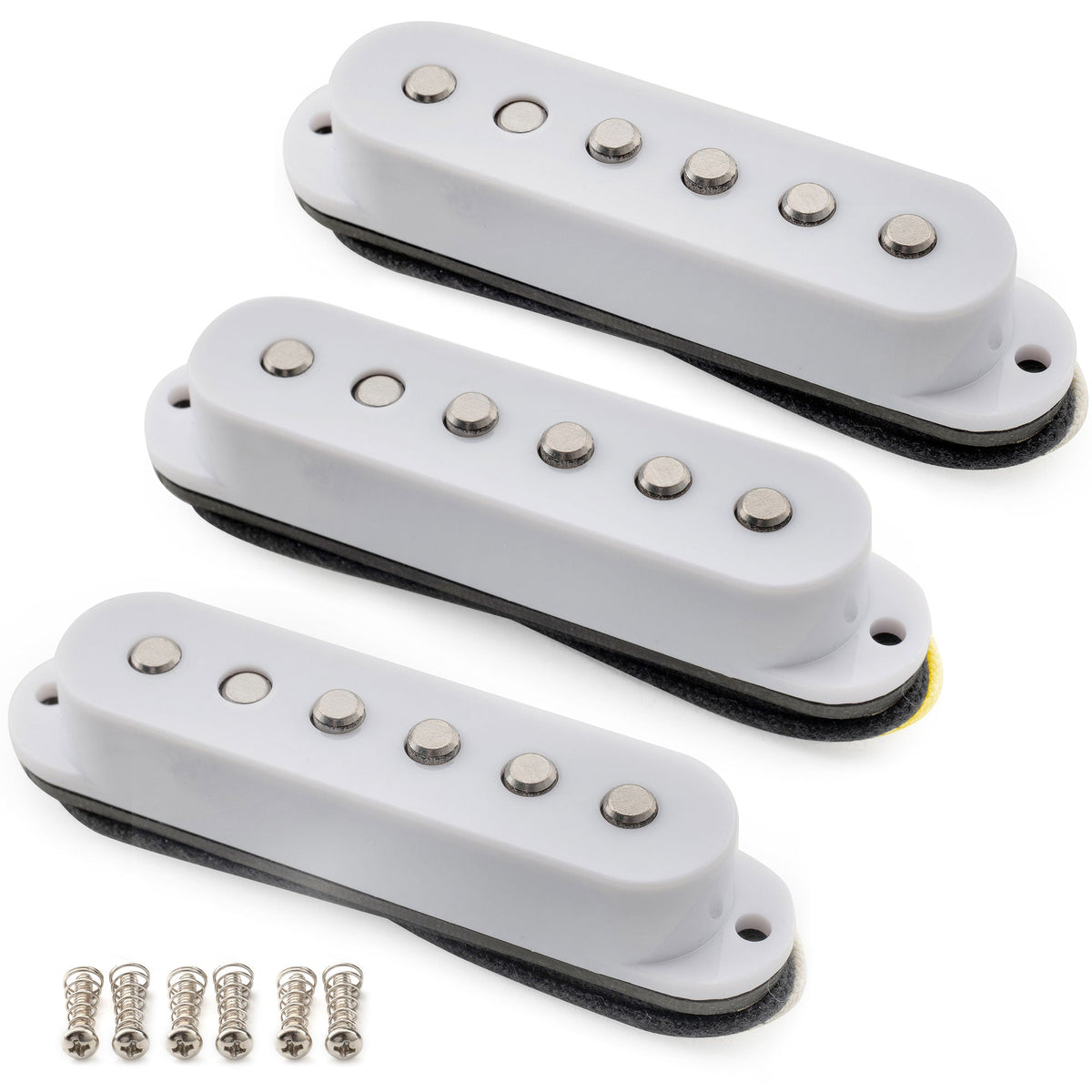 Musiclily Pro ST-50S Staggered Alnico 5 Single Coil Neck Middle Bridge Pickups Set for Strat Style Electric Guitar