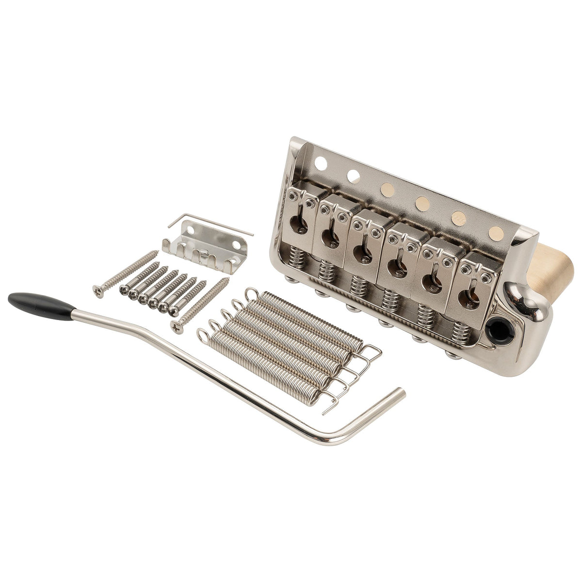 Musiclily Ultra BV022 52.5mm(2-1/16 inch) Full Solid Brass 6-Screw Knife Edge Tremolo Bridge with 36mm Block for Strat Style Electric Guitar