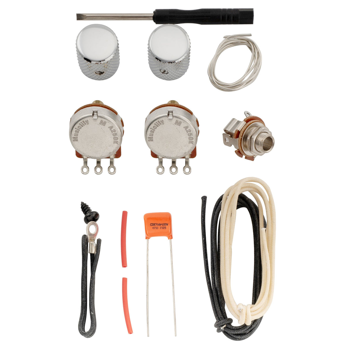 Musiclily Pro Electric Bass Pre-wired Wiring Harness Upgrade for American Style Precision Bass with 2A Pots