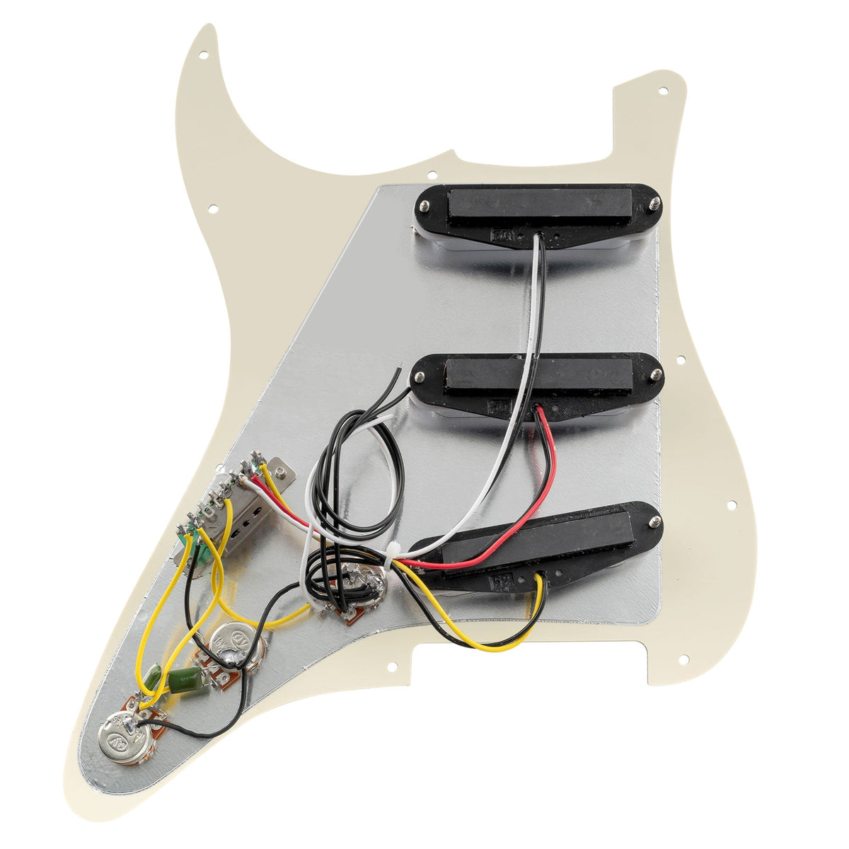 Musiclily Basic Pre-wired Loaded Standard ST-SSS Pickguard with Ceramic Magnet Single Coil Pickups Set for Strat Style Electric Guitar