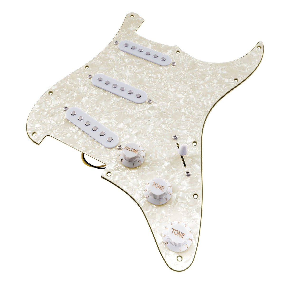 Musiclily Basic Pre-wired Loaded Standard ST-SSS Pickguard with Ceramic Magnet Single Coil Pickups Set for Strat Style Electric Guitar