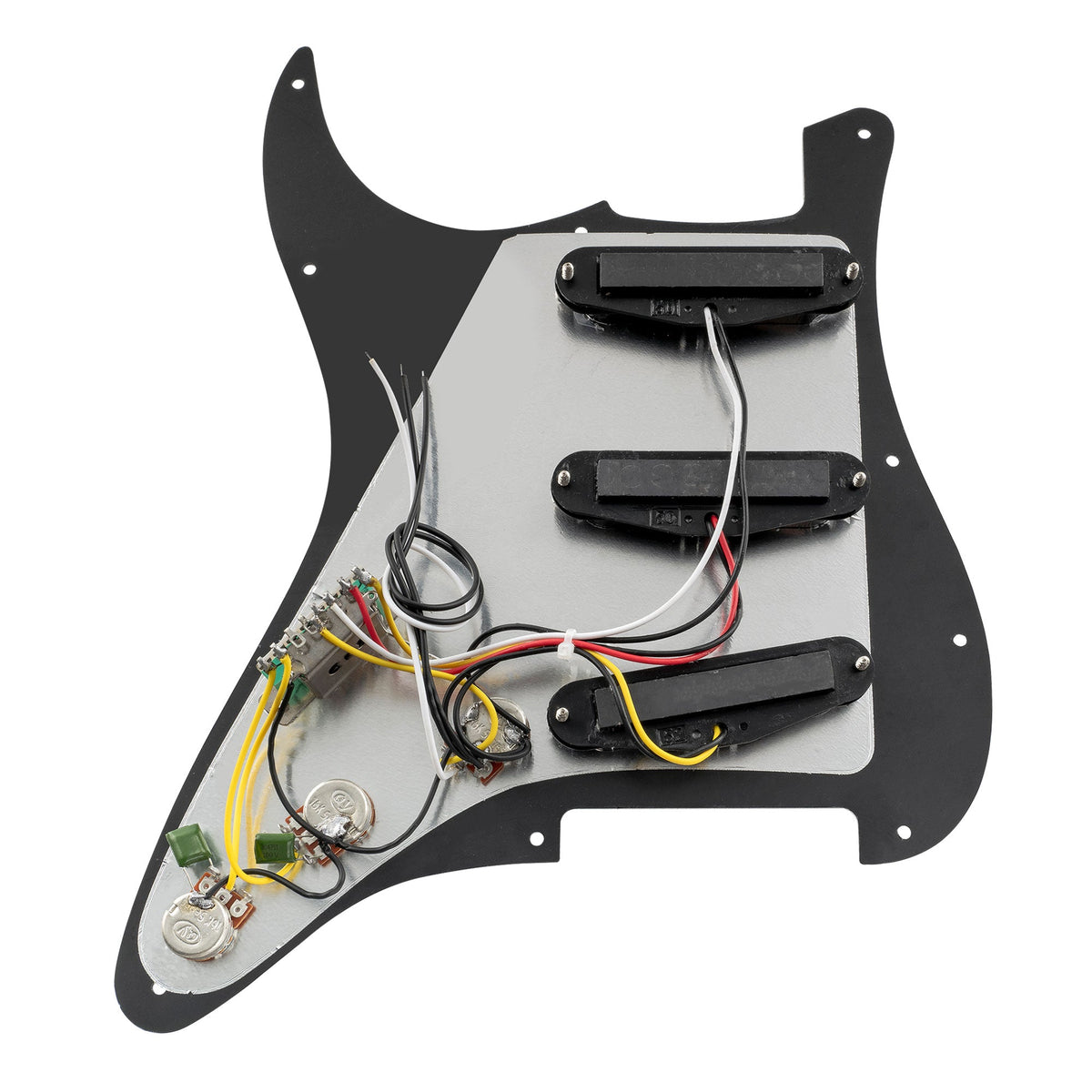 Musiclily Basic Pre-wired Loaded Standard ST-SSS Pickguard with Ceramic Magnet Single Coil Pickups Set for Strat Style Electric Guitar