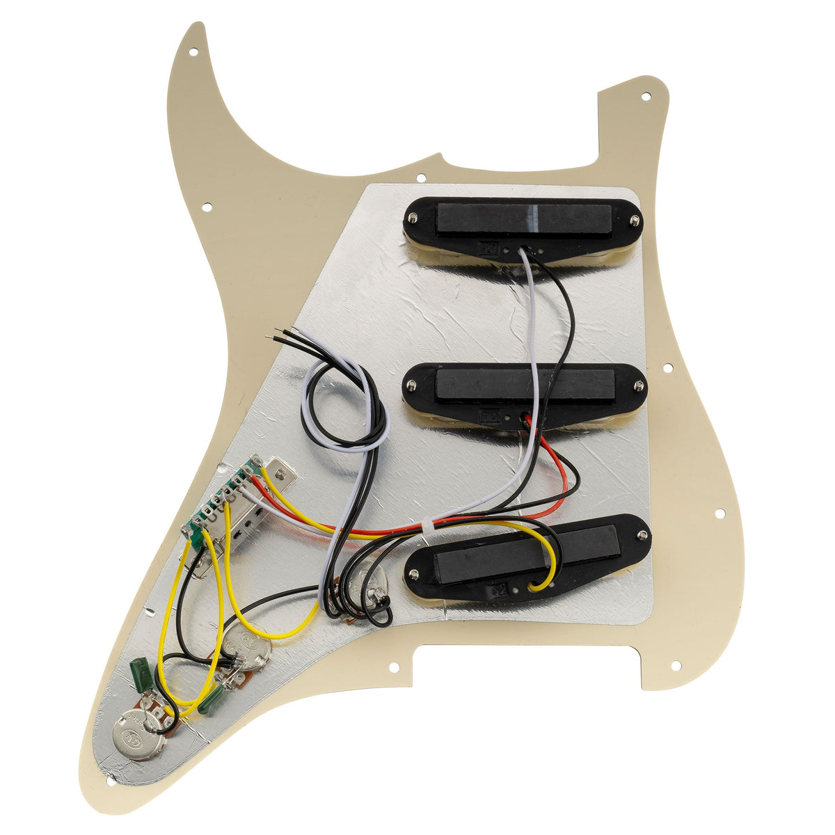 Musiclily Basic Pre-wired Loaded Standard ST-SSS Pickguard with Ceramic Magnet Single Coil Pickups Set for Strat Style Electric Guitar