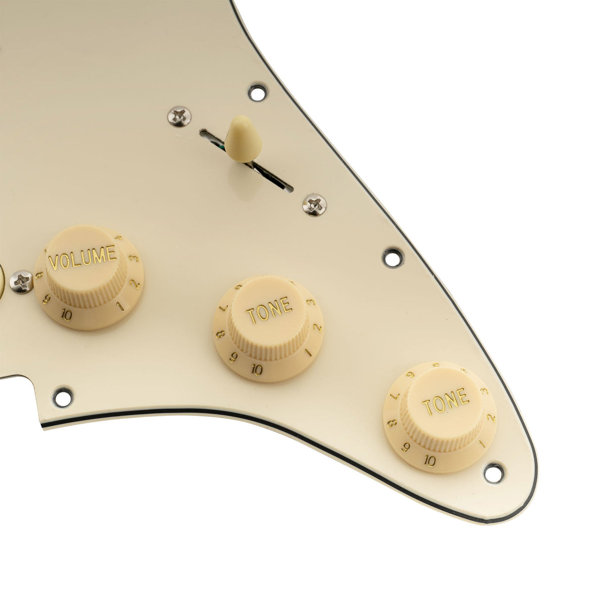 Musiclily Basic Pre-wired Loaded Standard ST-SSS Pickguard with Ceramic Magnet Single Coil Pickups Set for Strat Style Electric Guitar