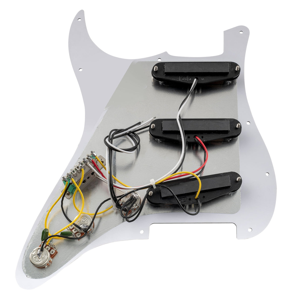 Musiclily Basic Pre-wired Loaded Standard ST-SSS Pickguard with Ceramic Magnet Single Coil Pickups Set for Strat Style Electric Guitar