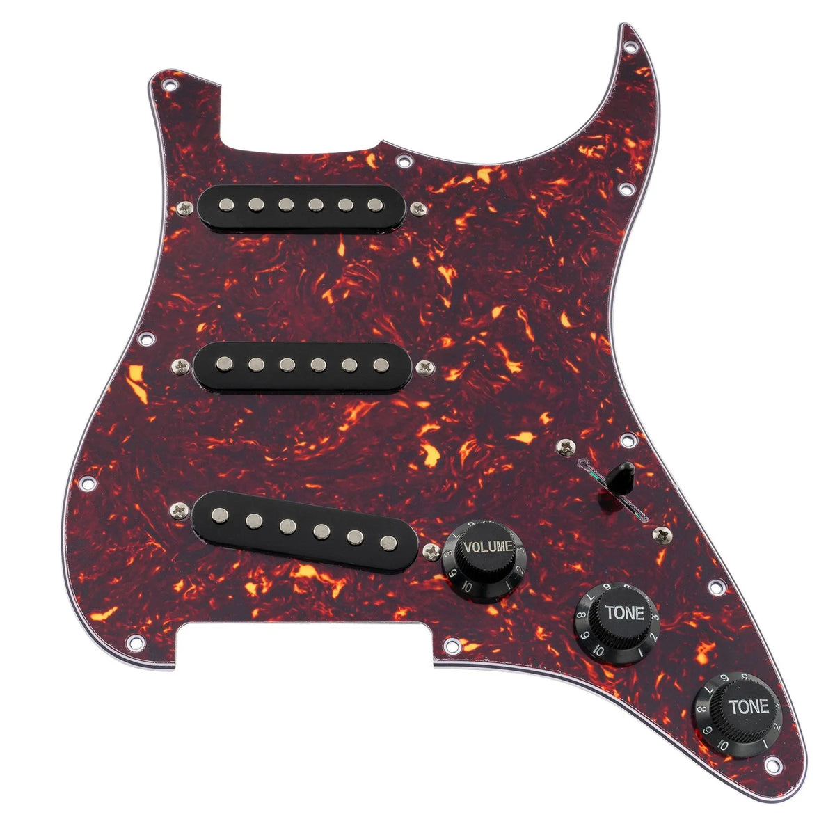 Musiclily Basic Pre-wired Loaded Standard ST-SSS Pickguard with Ceramic Magnet Single Coil Pickups Set for Strat Style Electric Guitar