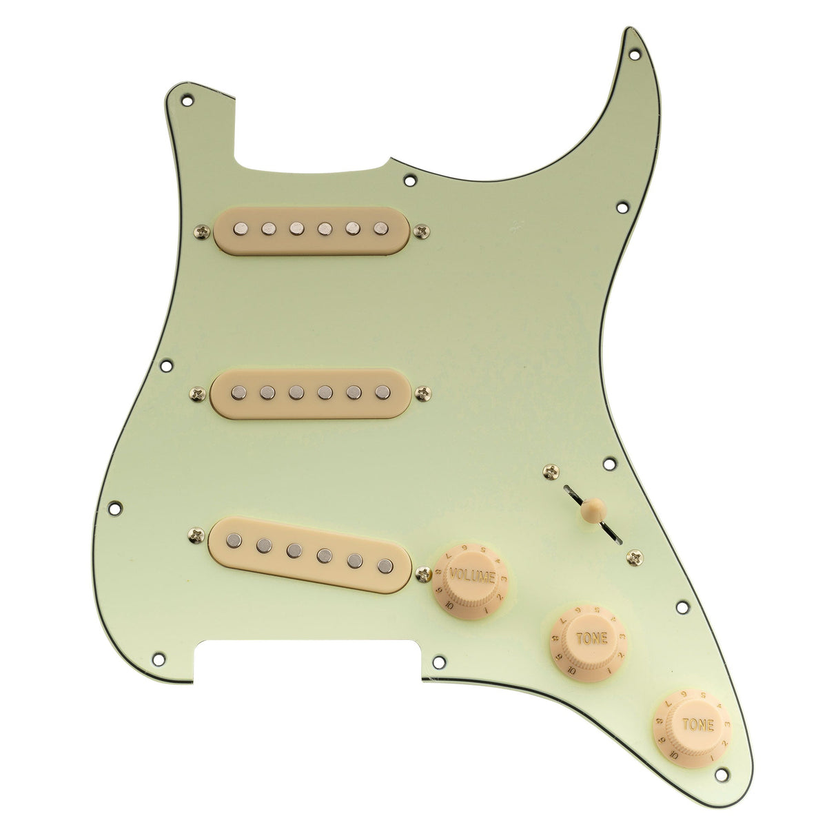 Musiclily Basic Pre-wired Loaded Standard ST-SSS Pickguard with Ceramic Magnet Single Coil Pickups Set for Strat Style Electric Guitar