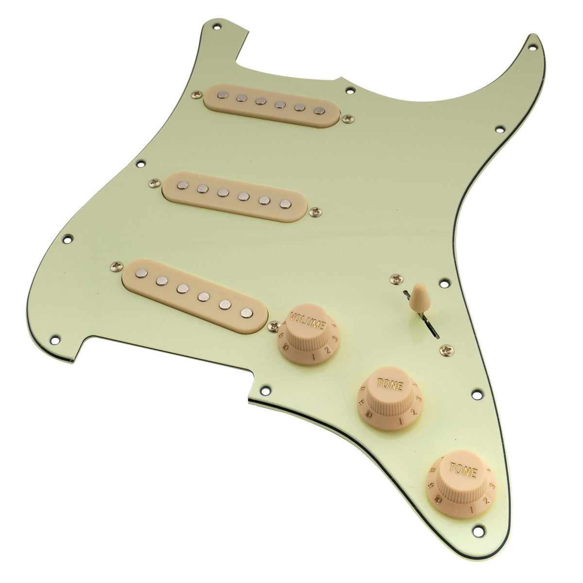 Musiclily Basic Pre-wired Loaded Standard ST-SSS Pickguard with Ceramic Magnet Single Coil Pickups Set for Strat Style Electric Guitar