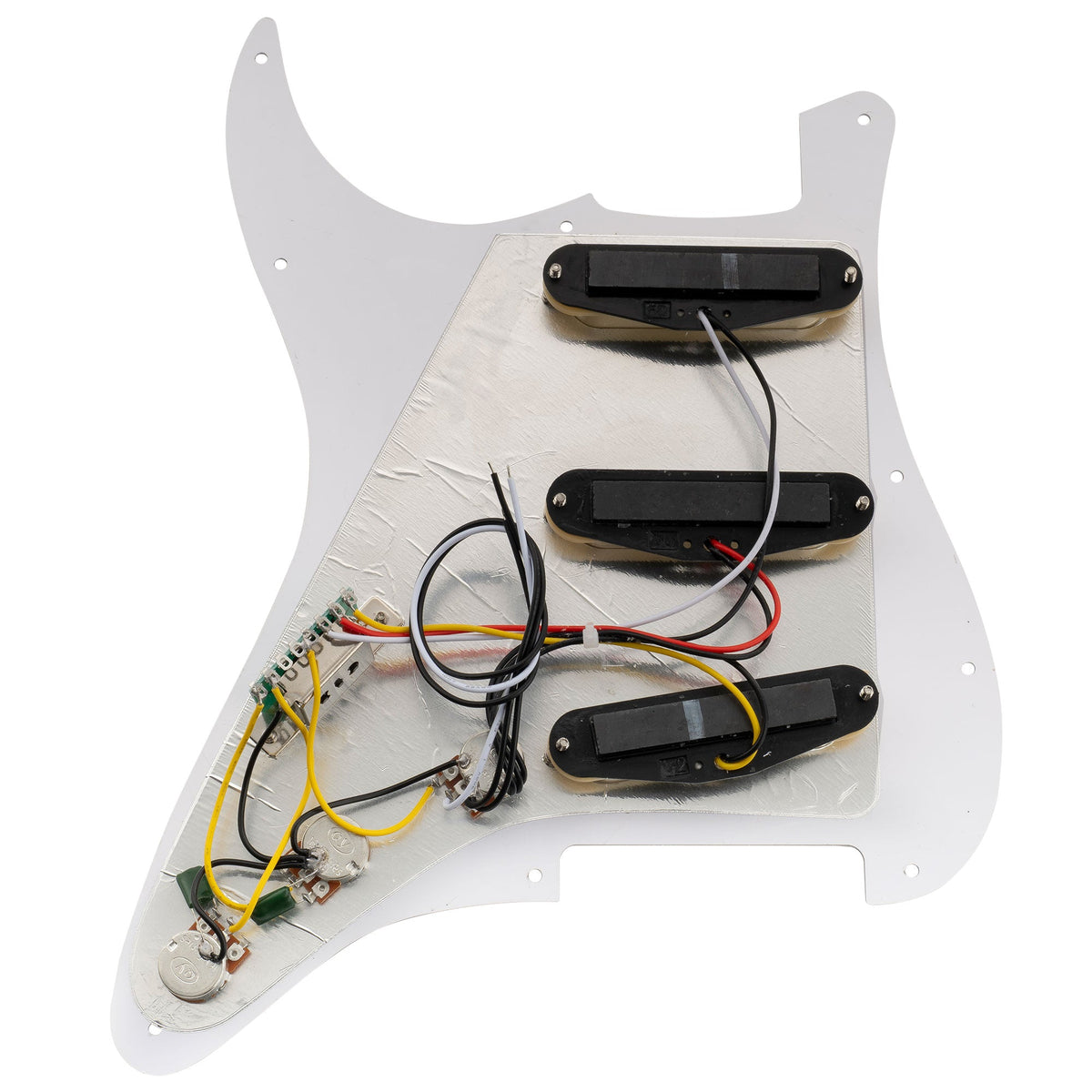 Musiclily Basic Pre-wired Loaded Standard ST-SSS Pickguard with Ceramic Magnet Single Coil Pickups Set for Strat Style Electric Guitar