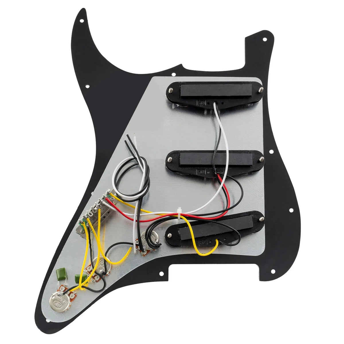 Musiclily Basic Pre-wired Loaded Standard ST-SSS Pickguard with Ceramic Magnet Single Coil Pickups Set for Strat Style Electric Guitar