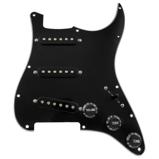 Musiclily Basic Pre-wired Loaded Standard ST-SSS Pickguard with Ceramic Magnet Single Coil Pickups Set for Strat Style Electric Guitar