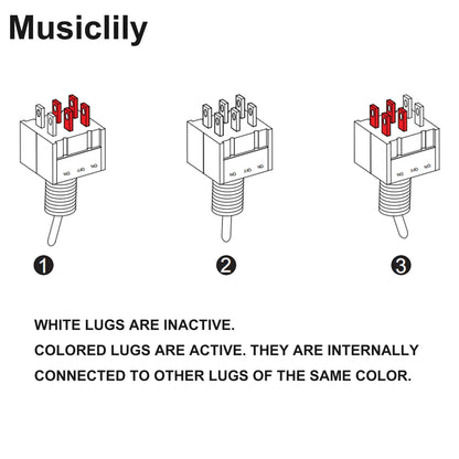 Musiclily Basic 3 Way SPDT Guitar Toggle Switch 6 Pin ON/OFF/ON Selector Mini