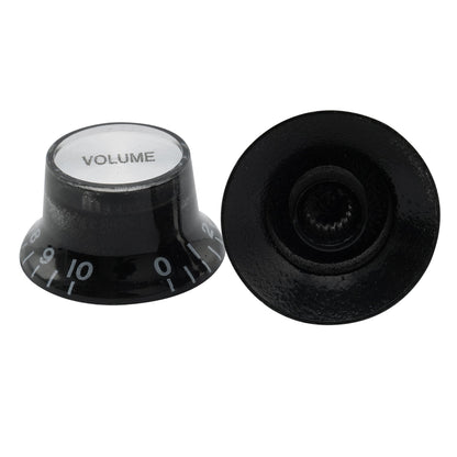 Musiclily Basic Metric Coarse 18-Spline Top Hat Bell Knobs Tone Volume Control Knobs for Epiphone LP SG Style Electric Guitar, Set of 2T2V