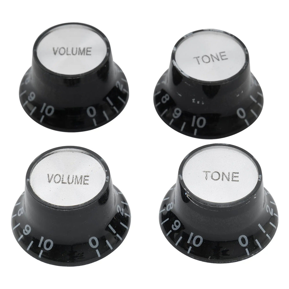 Musiclily Basic Metric Coarse 18-Spline Top Hat Bell Knobs Tone Volume Control Knobs for Epiphone LP SG Style Electric Guitar, Set of 2T2V