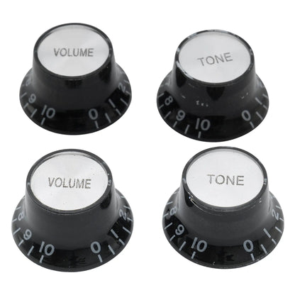 Musiclily Basic Metric Coarse 18-Spline Top Hat Bell Knobs Tone Volume Control Knobs for Epiphone LP SG Style Electric Guitar, Set of 2T2V