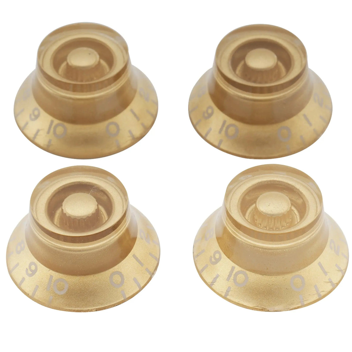 Musiclily Basic Metric Coarse 18-Spline Top Hat Bell Knobs Tone Volume Control Knobs for Epiphone LP SG Style Electric Guitar, Set of 4