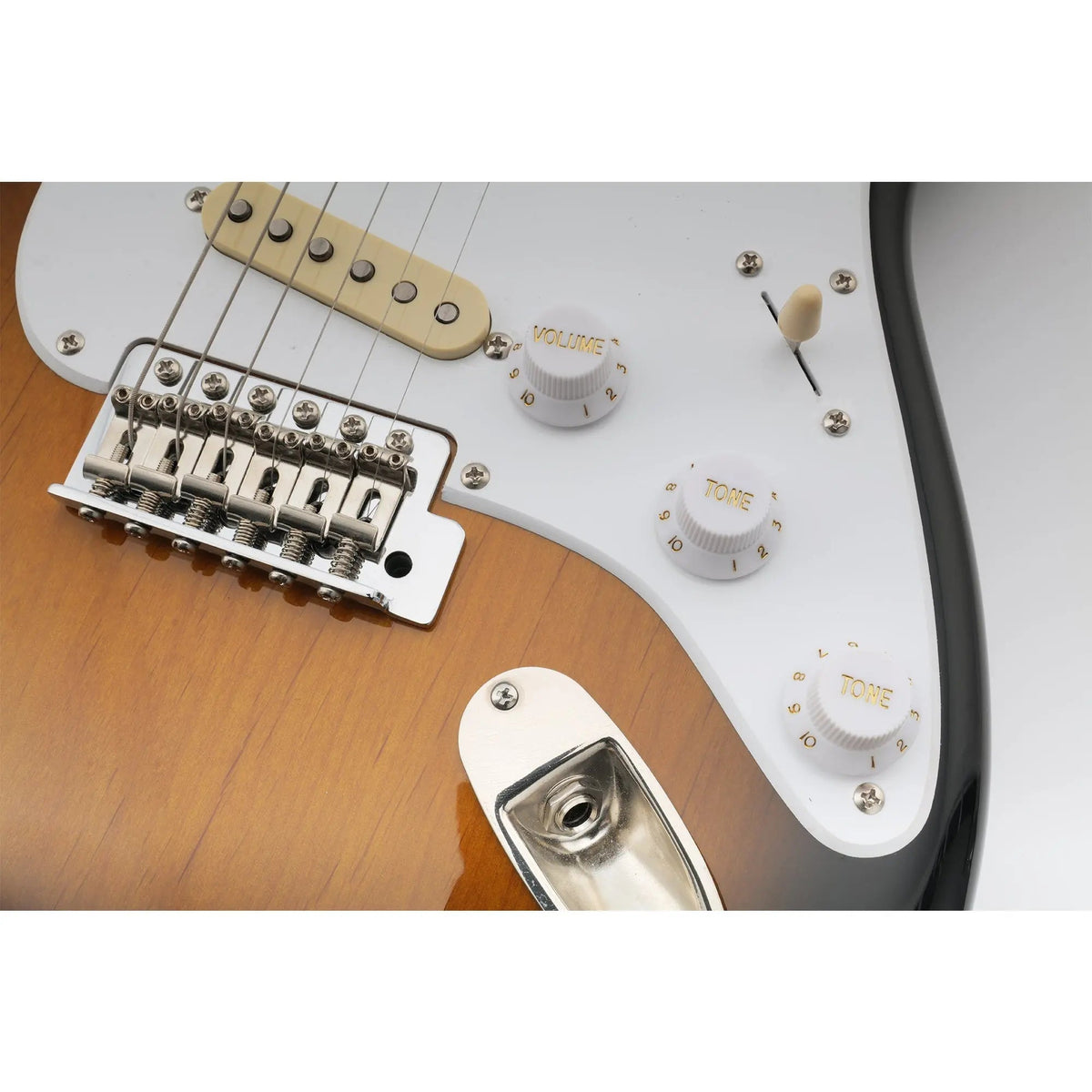 Musiclily Basic Coarse 18 Splines Push-on Control Knobs for Imported Strat Style Electric Guitar, 2T+1V
