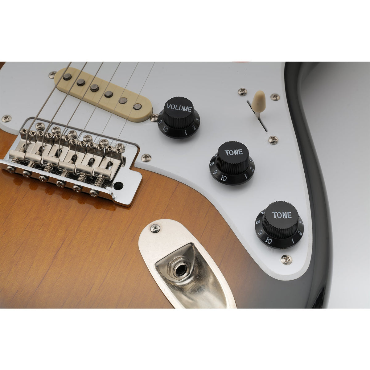 Musiclily Basic Coarse 18 Splines Push-on Control Knobs for Imported Strat Style Electric Guitar, 2T+1V