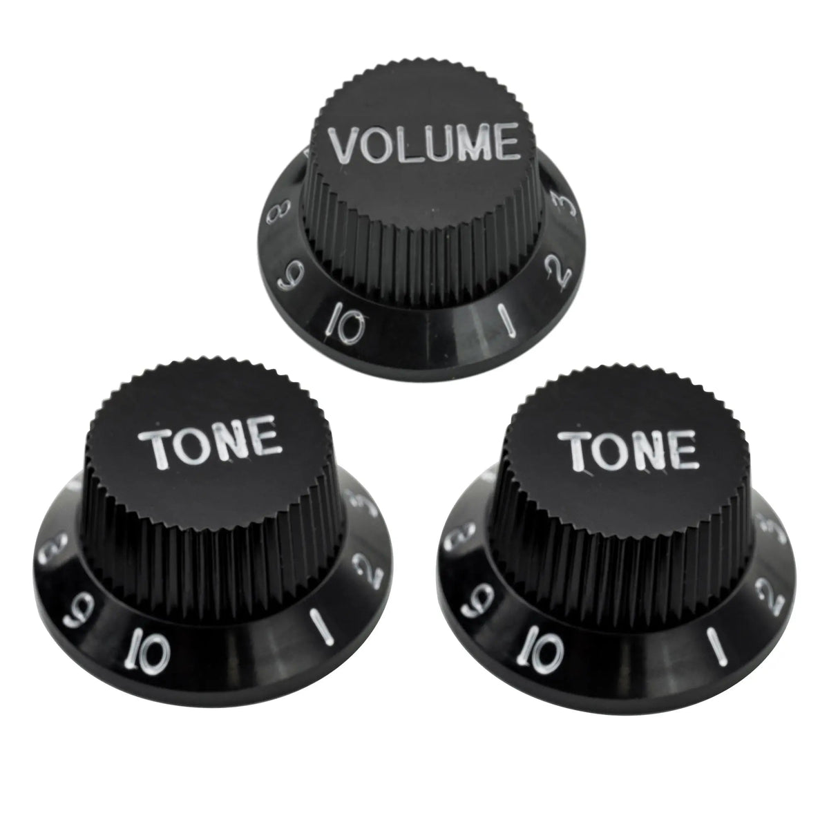 Musiclily Basic Coarse 18 Splines Push-on Control Knobs for Imported Strat Style Electric Guitar, 2T+1V