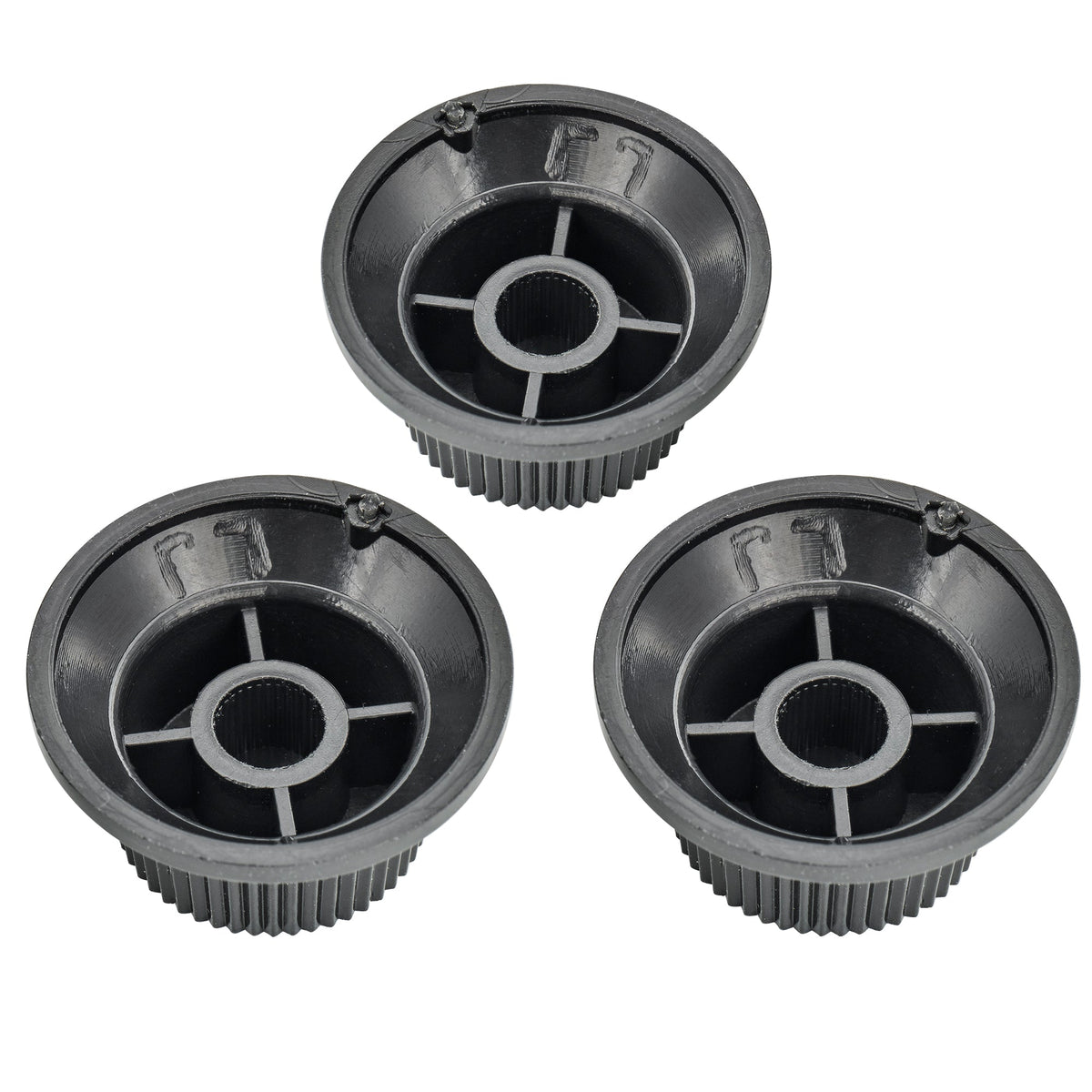 Musiclily Basic Coarse 18 Splines Push-on Control Knobs for Imported Strat Style Electric Guitar, 2T+1V