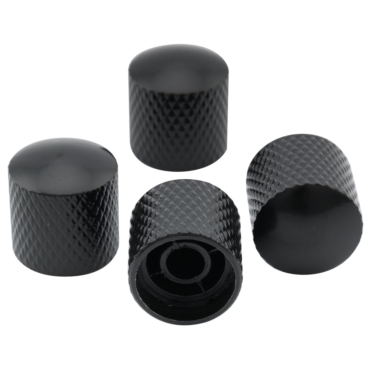 Musiclily Basic Coarse 18 Splines Steel Dome Control Knobs for Squier Tele Style Electric Guitar Bass 18*18mm, Set of 4