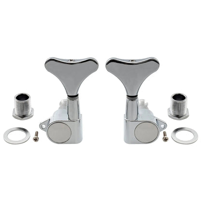 2R2L Full Sealed Bass Tuners Machine Heads Set for Ibanez Style Electric Bass 19:1 Ratio Tuning Pegs Keys