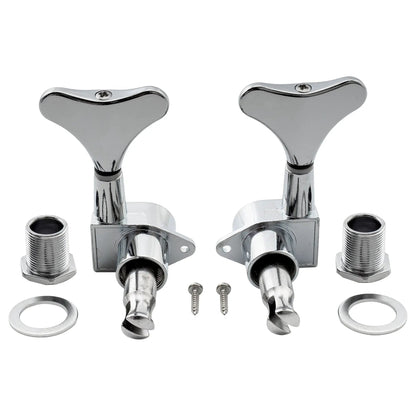 2R2L Full Sealed Bass Tuners Machine Heads Set for Ibanez Style Electric Bass 19:1 Ratio Tuning Pegs Keys