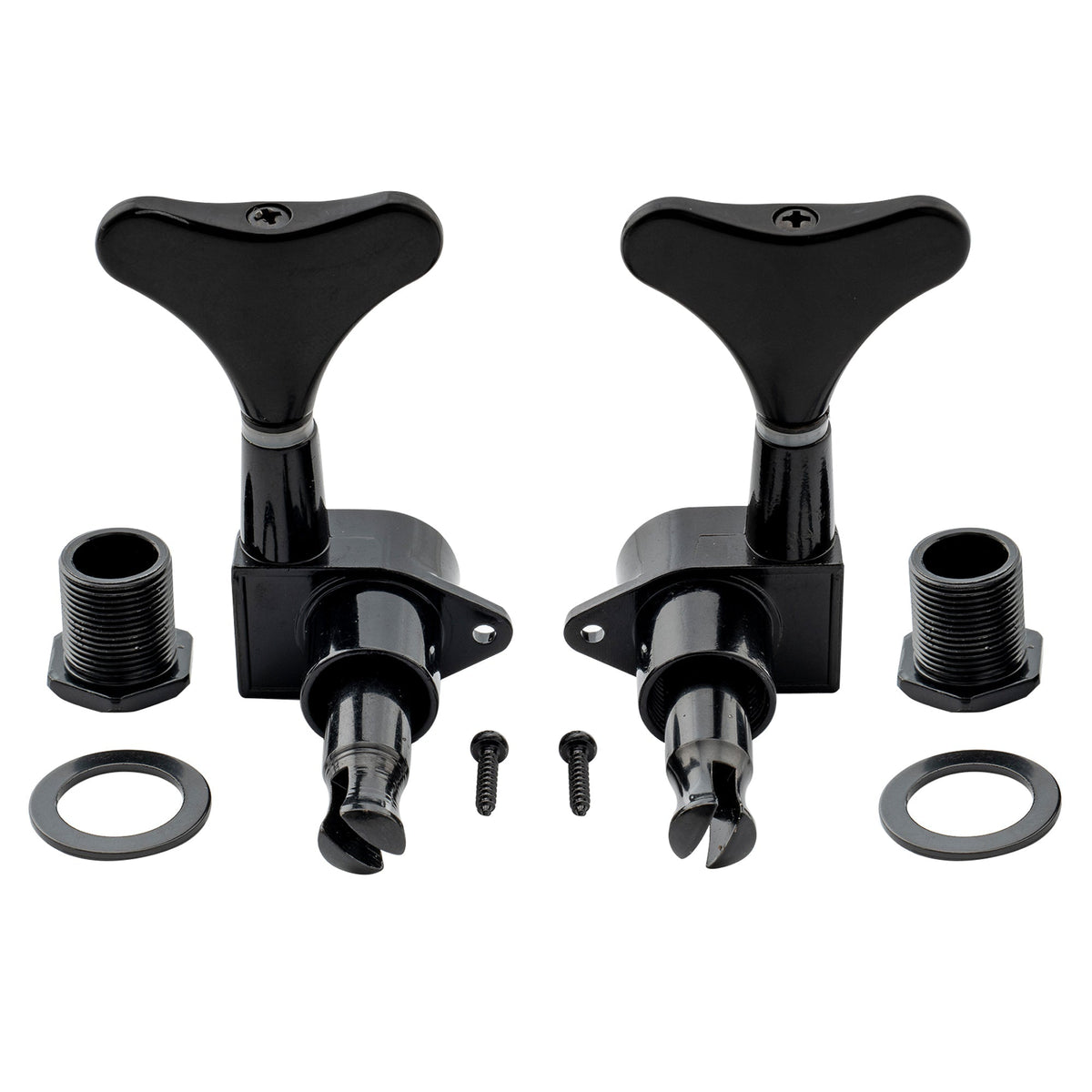 2R2L Full Sealed Bass Tuners Machine Heads Set for Ibanez Style Electric Bass 19:1 Ratio Tuning Pegs Keys