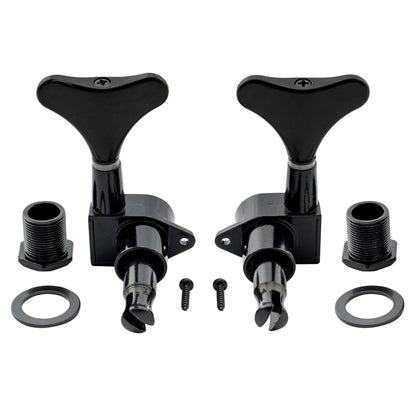 2R2L Full Sealed Bass Tuners Machine Heads Set for Ibanez Style Electric Bass 19:1 Ratio Tuning Pegs Keys