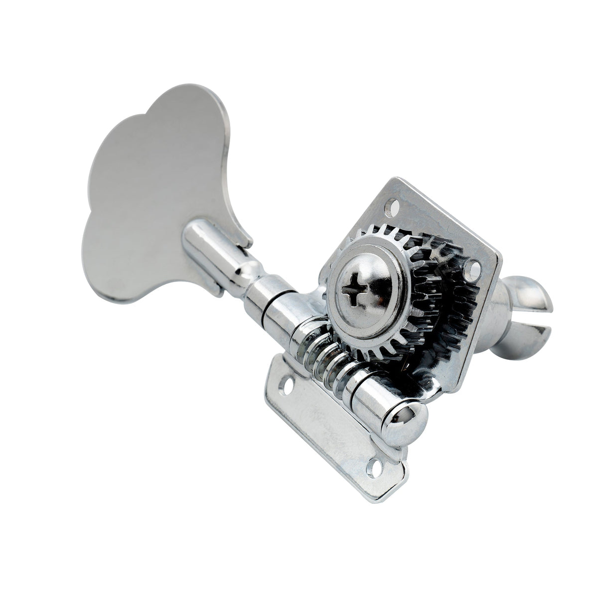 2R2L Open Gear Bass Machine Heads Tuners Set for Ibanez Style Electric Bass 24:1 Ratio Tuning Pegs Keys with Clover Button