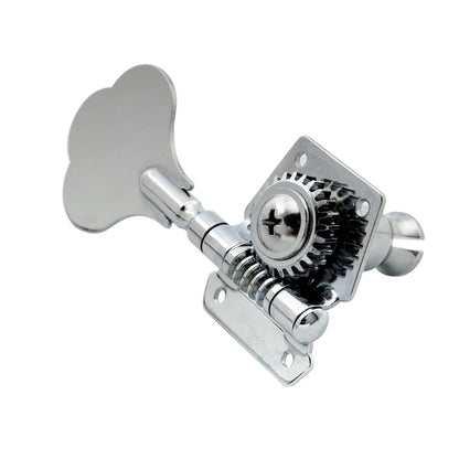 2R2L Open Gear Bass Machine Heads Tuners Set for Ibanez Style Electric Bass 24:1 Ratio Tuning Pegs Keys with Clover Button