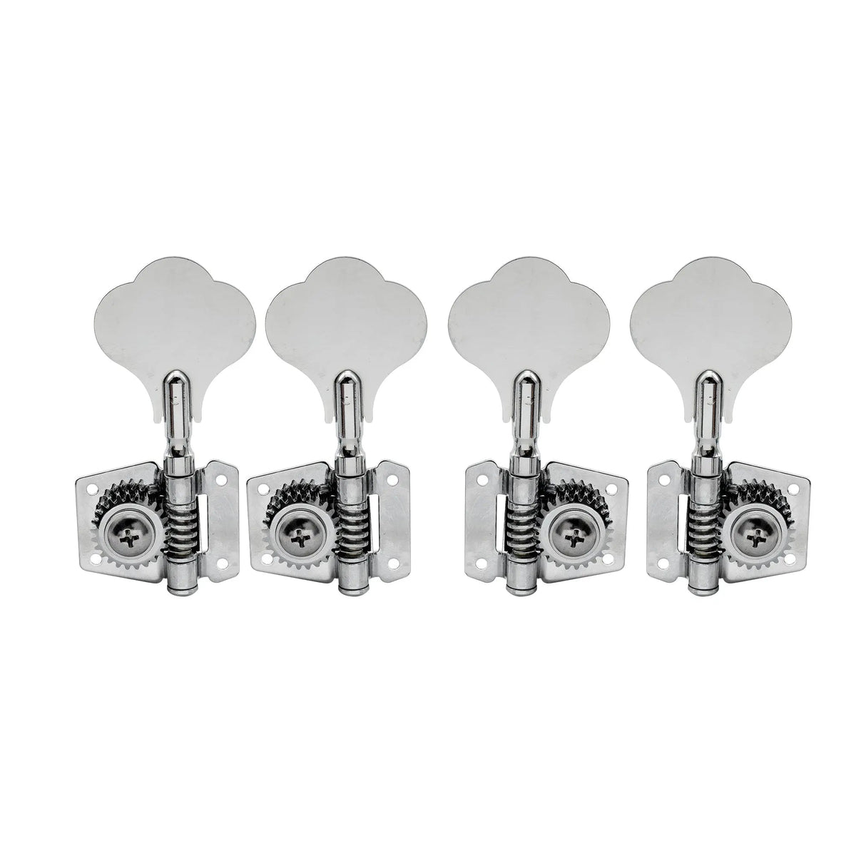 2R2L Open Gear Bass Machine Heads Tuners Set for Ibanez Style Electric Bass 24:1 Ratio Tuning Pegs Keys with Clover Button