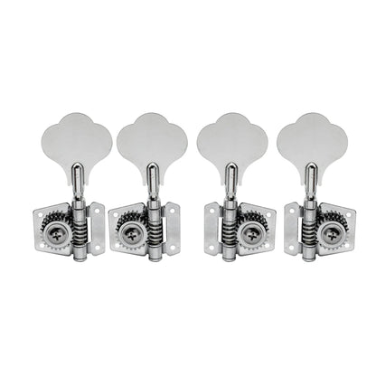 2R2L Open Gear Bass Machine Heads Tuners Set for Ibanez Style Electric Bass 24:1 Ratio Tuning Pegs Keys with Clover Button