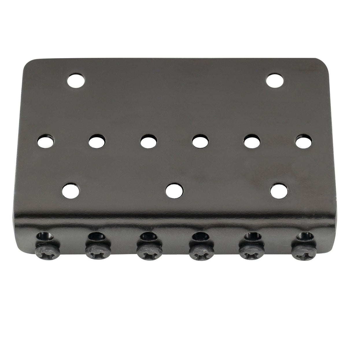 Musiclily Basic 52.5mm(2-1/16 inch) Fixed Hardtail Saddle Dual Load Guitar Bridge for 6 String Fender Strat Tele Style Electric Guitar