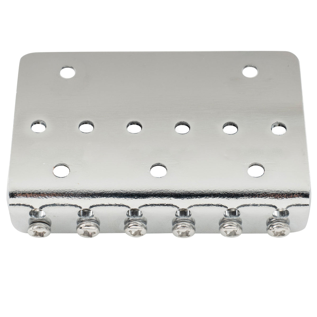 Musiclily Basic 52.5mm(2-1/16 inch) Fixed Hardtail Saddle Dual Load Guitar Bridge for 6 String Fender Strat Tele Style Electric Guitar
