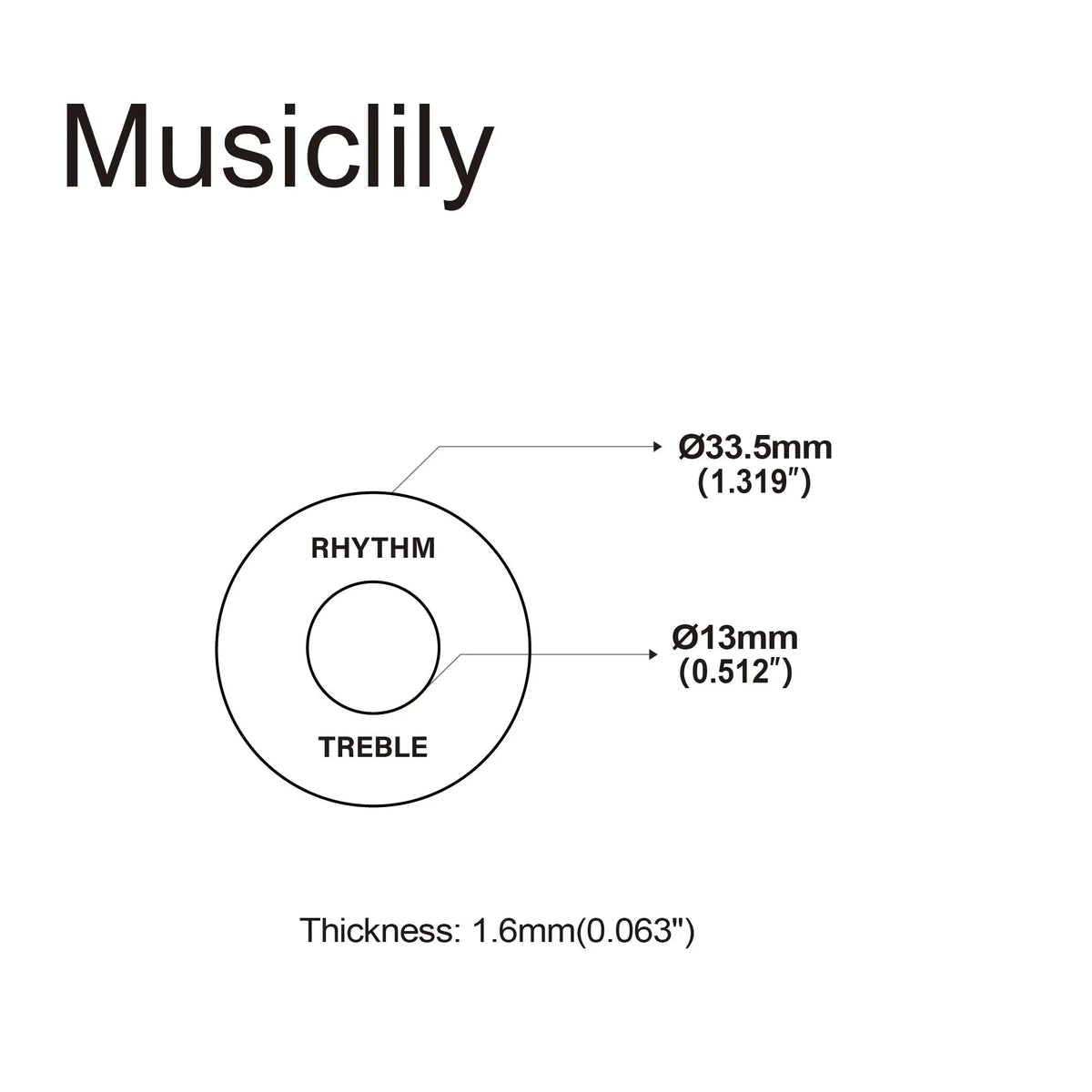 Musiclily Basic Plastic Guitar Rhythm Treble Toggle Switch Plate for LP Style Electric Guitar