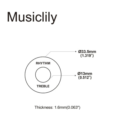 Musiclily Basic Plastic Guitar Rhythm Treble Toggle Switch Plate for LP Style Electric Guitar