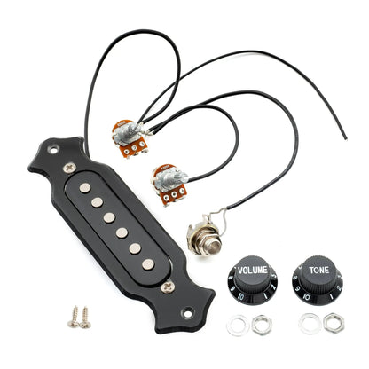 Musiclily Basic Pre-Wired Sound Hole Single Coil Pickup Wiring Harness for 6 String Guitar