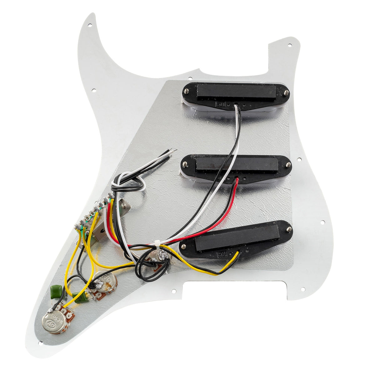 Musiclily Basic Pre-wired Loaded Standard ST-SSS Pickguard with Ceramic Magnet Single Coil Pickups Set for Strat Style Electric Guitar