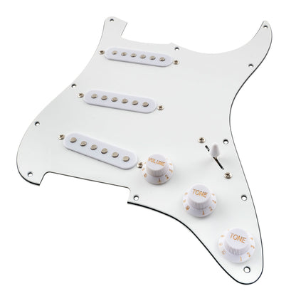 Musiclily Basic Pre-wired Loaded Standard ST-SSS Pickguard with Ceramic Magnet Single Coil Pickups Set for Strat Style Electric Guitar