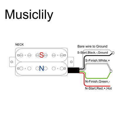 Musiclily Basic 50mm Ceramic Humbucker Neck Pickup for Electric Guitar