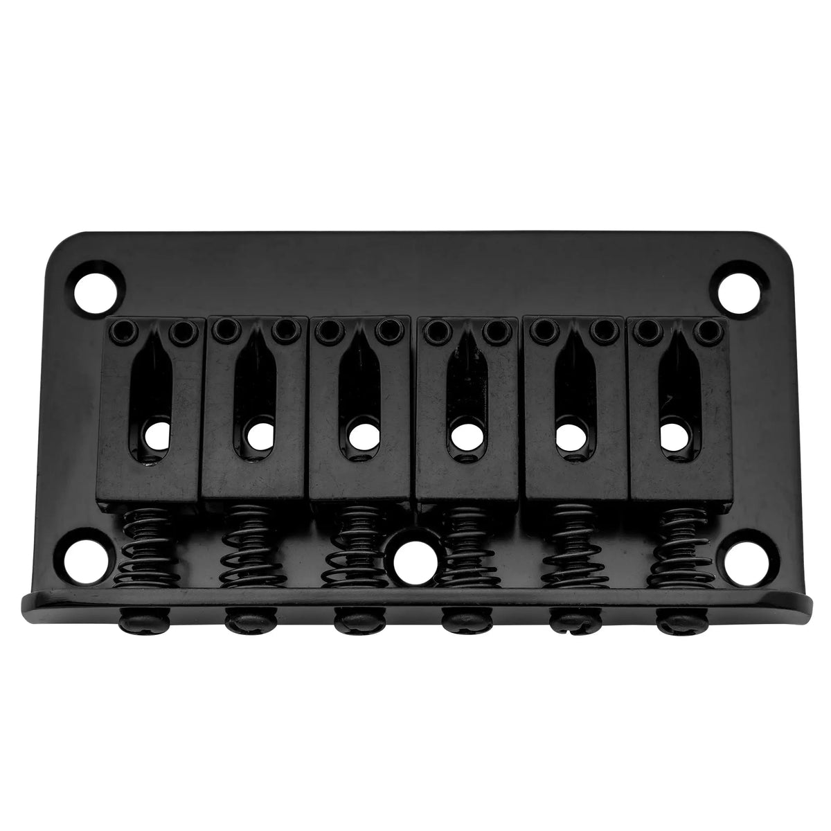 Musiclily Basic 52.5mm(2-1/16 inch) 6 String Non-Tremolo Guitar Fixed Saddle Hardtail Bridge for Fender Strat Tele Style Electric Guitar