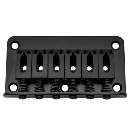 Musiclily Basic 52.5mm(2-1/16 inch) 6 String Non-Tremolo Guitar Fixed Saddle Hardtail Bridge for Fender Strat Tele Style Electric Guitar